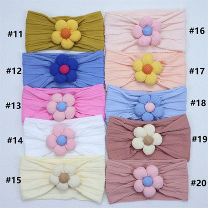 New Flower Nylon Girl Hairband Elastic Soft Baby Headband for Children Turban Headwear for Newborn Baby Kids Hair Accessories