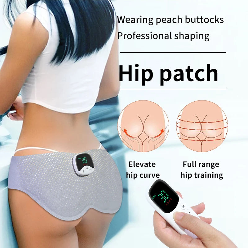 EMS Hips Trainer Butt Muscle Stimulator USB Charging Wearable Buttocks Toner 10 Modes 30 Levels with Remote Control for Women