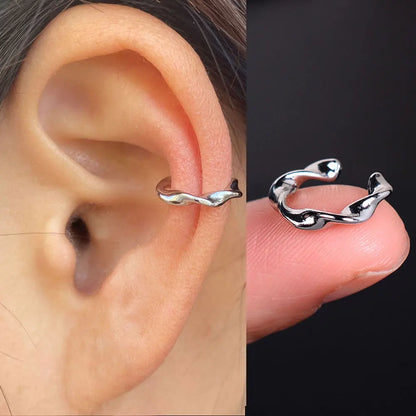 1Pc Fashion Geometry Crystal CZ  Leaf Clip Earring For Women Without Piercing Punk Vintage Star Ear Cuff Wrap Adjustable Jewelry