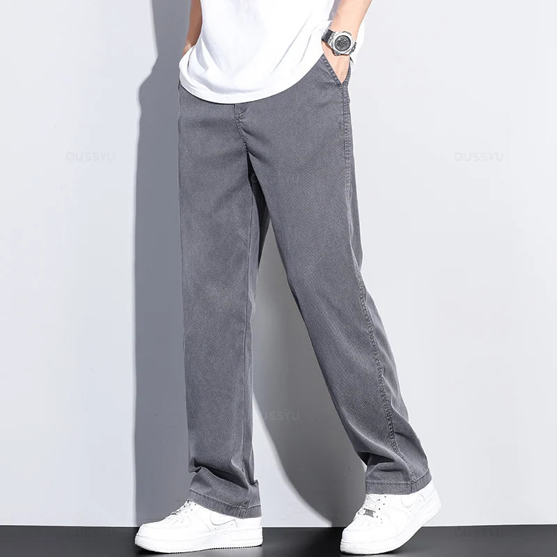 Soft Lyocell Loose Straight Jeans