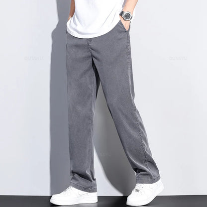 Soft Lyocell Loose Straight Jeans