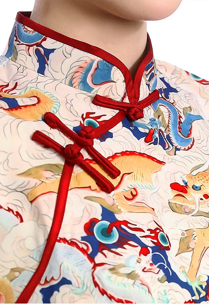 Chinese Dragon Pattern Vintage Improved Qipao Chinese Traditional Dress Niche Design Chinese Dress ципао Vestidos Para Mujer