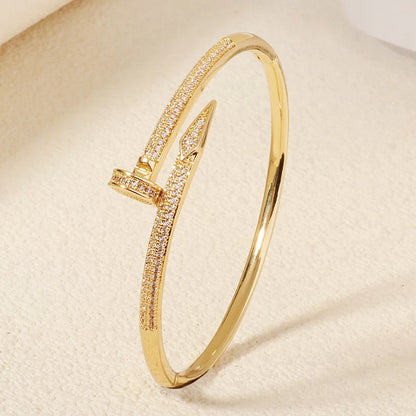 Women's Jewelry Nail Bracelets Trendy Zircon Screw Bracelet for Women Daily Party Festive Jewelry