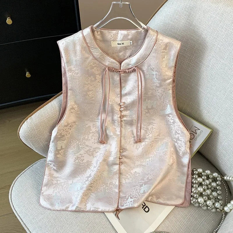 Thin Streetwear Casual Vintage Quality Chinese Ethnic Style Jacket Vests for Women Clothing Coats Fashion Clothes Embroidery