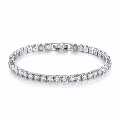 925 Sterling Silver Tennis Bracelet 2/4mm Cubic Zirconia for Women Mens Crystal Chain on The Hand Hip-hop Streetwear Jewelry