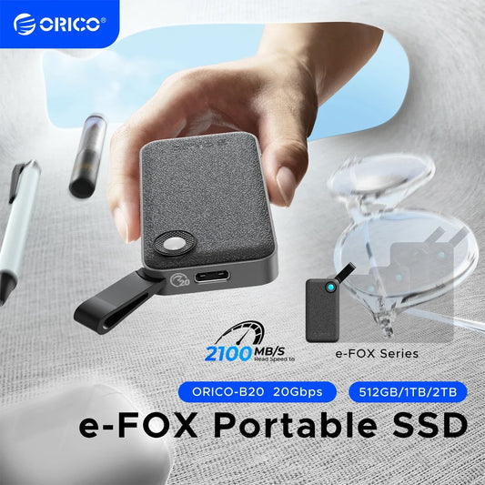 ORICO 2TB Portable SSD, Up to 2000MB/s, USB 3.2 Gen 2x2, Ultra-Mini, Compact with 2 in 1 USB C Cable, External Solid State Drive