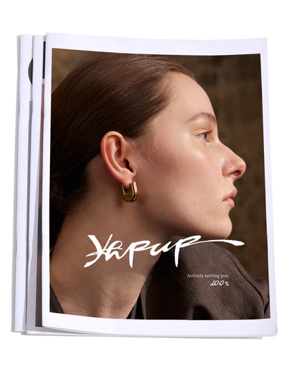 Yhpup 316L Stainless Steel Glossy Metal U-Shape Hollow Hoop Earrings 18K PVD Plated Texture Attractive Jewelry Waterproof