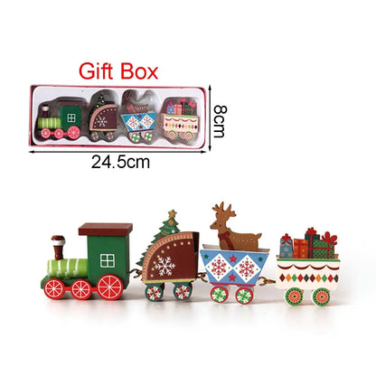 Christmas Wood Train Decoration,Christmas Ornaments With Moving Train,Home Noel,Happy New Year 2025 Gifts