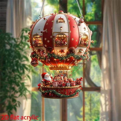 Balloon Christmas Day Ornaments 2D Flat Acrylic Hot Air Balloon Glass Ornament For Christmas Day Big Decoration IntéRieur
