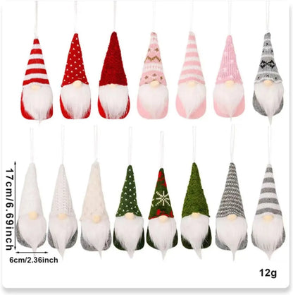 3pcs Christmas Hanging Decorations, Swedish Handmade Plush Santa Elves, Holiday Tree Ornaments, Home Christmas Decor