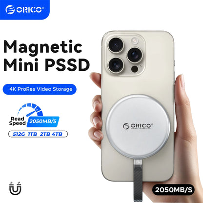 ORICO KR20Mini Magnetic External SSD for iPhone 17 16 15 Pro/Max ProRes 2000MB/s 4K ProRes HDR Record and Store
