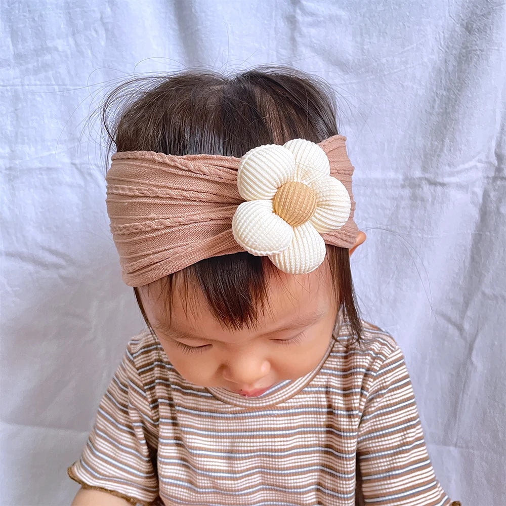 New Flower Nylon Girl Hairband Elastic Soft Baby Headband for Children Turban Headwear for Newborn Baby Kids Hair Accessories