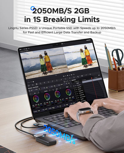 ORICO 2TB Portable SSD, Up to 2000MB/s, USB 3.2 Gen 2x2, Ultra-Mini, Compact with 2 in 1 USB C Cable, External Solid State Drive