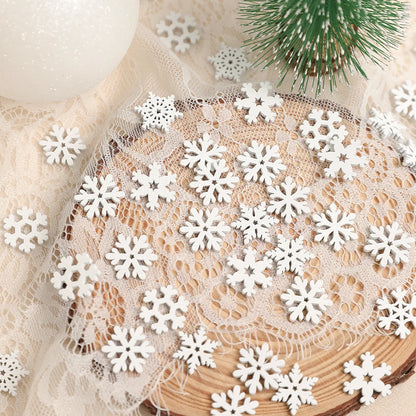 50/100PCS Wooden Snowflakes For Christmas, DIY Ornaments, Home Room Decor, Perfect For Craft Projects And Tree Decoration