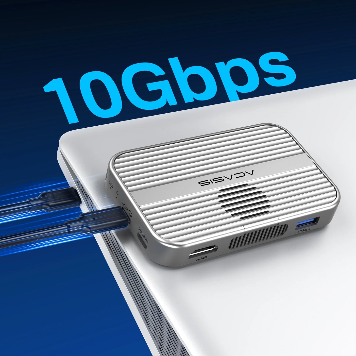 Acasis Magnetic M.2 NVMe SSD Enclosure 10Gbps USB C Docking Station with Cooling Fan HDMI 4K60HZ SD/TF PD 100W for iPhone 17 16