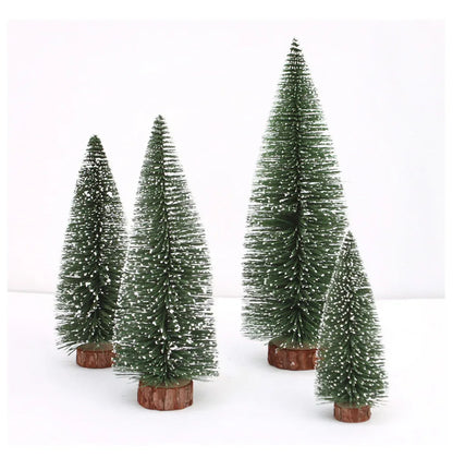 5/1PCS Pine Christmas Tree Artificial Tabletop Decorations Festival Plastic Miniature Trees 2024 New Year Decorations for Xmas