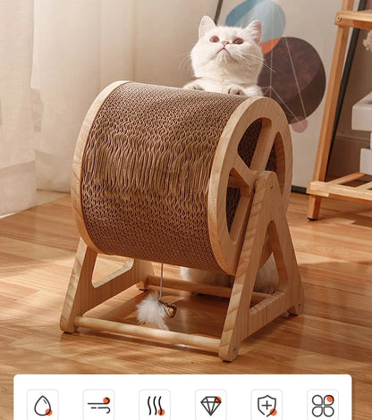 Wood Climbing  Wheel Cat Toy
