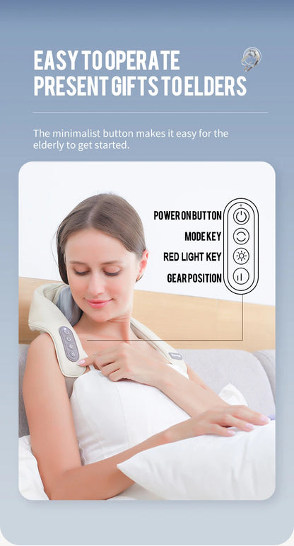 Foreverlily 26W Brushless Motor Neck And Shoulder Massager Wireless Shoulder And Back Kneading Massage Shawl Neck masajeador