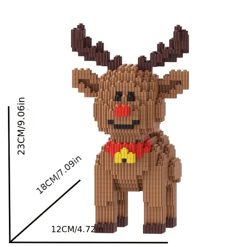 Santa Claus Elk Christmas Tree Building Blocks Toy Set Small Particle Bricks Building Blocks Toys Kids Christmas Gift