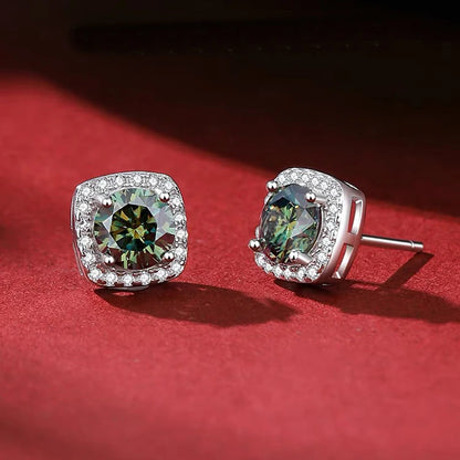 Moissanite Earrings for Women Pass Diamond Test Pen 100%  With Certificate Ear Studs 925 Sterling Silver Fine Jewelry