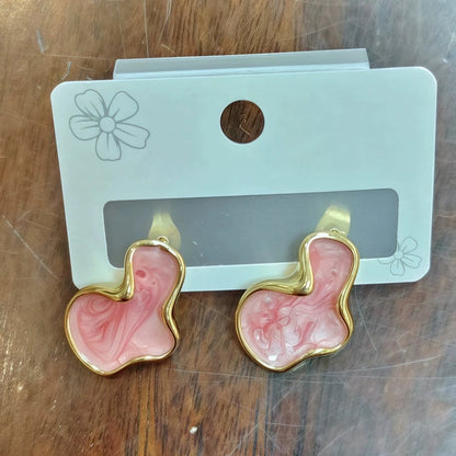 Abstract Alien White Color Cloud Irregular Stud Earring for Women Temperament Ear Jewelry Simple Christmas Valentine's Day Gift