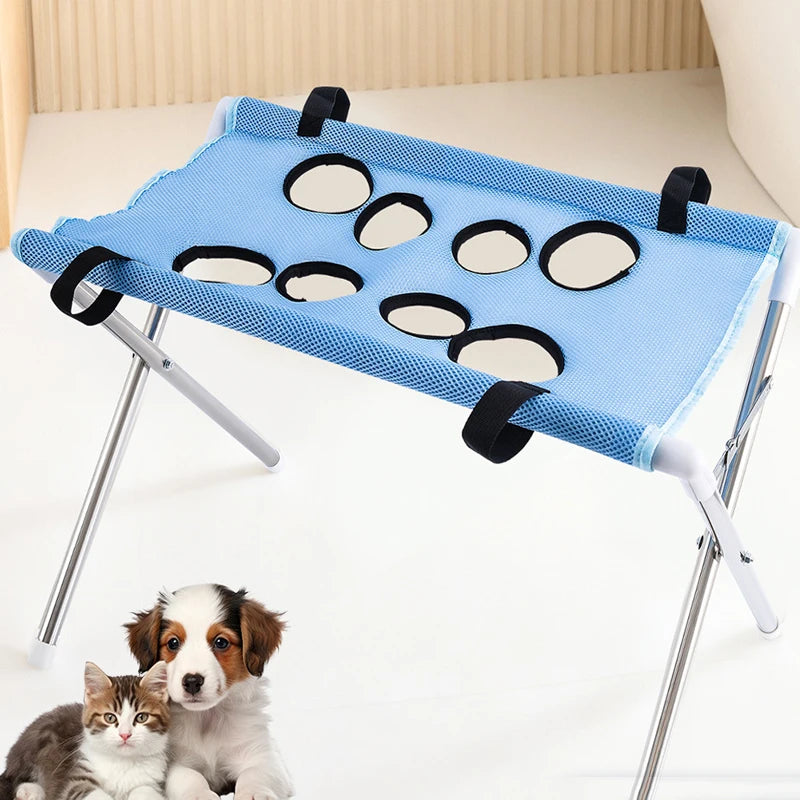 Pet Grooming Hammock Stand Foldable Dog Cat  Bathing Drying Sling Breathable Mesh Bath Helper for Small Pets