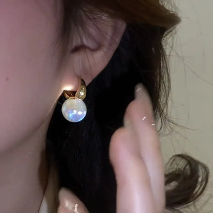 New Trend Simulation Pearl Long Earrings Women's Flower Rhinestone Wedding Pendant Earrings Fashion Korean Jewelry Earrings