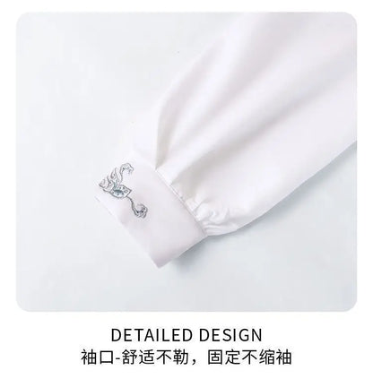 Chinese Style Standing Collar Long Sleeved Shirt for Early Spring Style with Embroidered Chinese Style Women's Clothing Inside