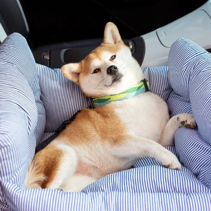 Car Dog Bed Safety Seat, Portable Pet Carrier with Seatbelt, Soft Cushion for Small Medium Dogs, Non-Slip Car Travel Accessories