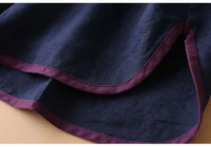 2023 Chinese Style Embroidery Blouse for Women  Summer O-neck Short Sleeve Cotton and  Linen traditional Tang suit Top