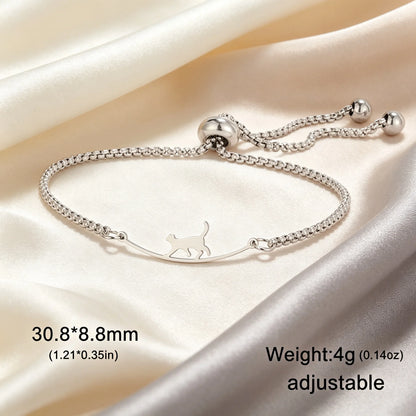 Cute Dachshund Dog Stainless Steel Bracelet for Women's Valentine's Day Commemorative Day Jewelry and Gift Wholesale