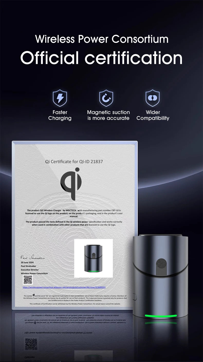 New Smart 15W Qi2 3 In 1 Magsafe Magnetic Autorotation Wireless Charger For iPhone iWatch Airpods Fast Charging Dock Station