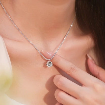 Sparkly Moissanite Pendant Necklace