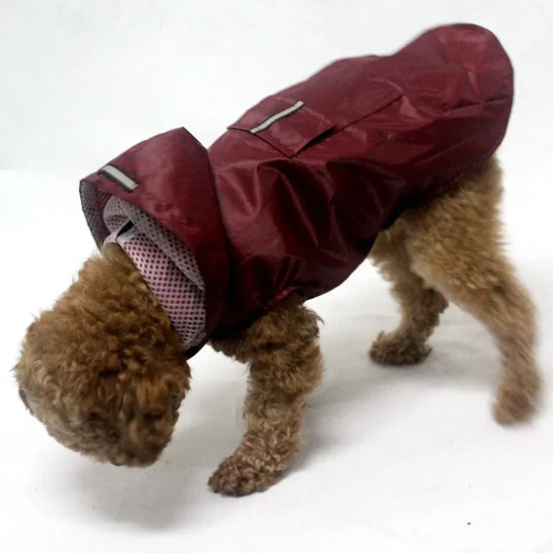 Large Pet Dog Face Raincoat Waterproof Polyester Safety Reflective Stripe Rain Jacket for Golden Retriever Labrador Husky S-6XL