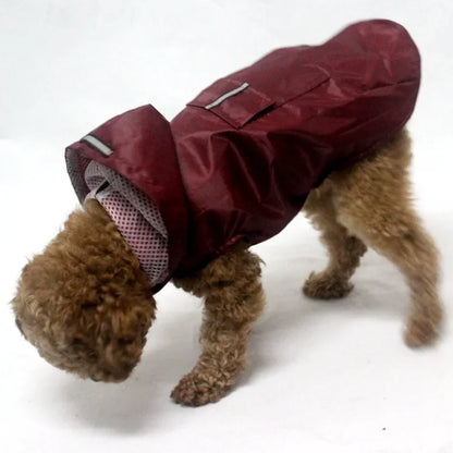 Large Pet Dog Face Raincoat Waterproof Polyester Safety Reflective Stripe Rain Jacket for Golden Retriever Labrador Husky S-6XL