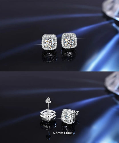 Moissanite Earrings for Women Pass Diamond Test Pen 100%  With Certificate Ear Studs 925 Sterling Silver Fine Jewelry