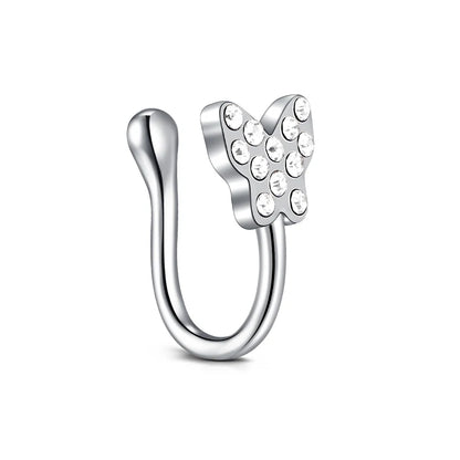 1Pcs Stainless Steel Nose Ring Hoop C Shape Septum Rings Non Piercing Ear Clip Earring Fake Nose RingsWomen Piercing Jewelry