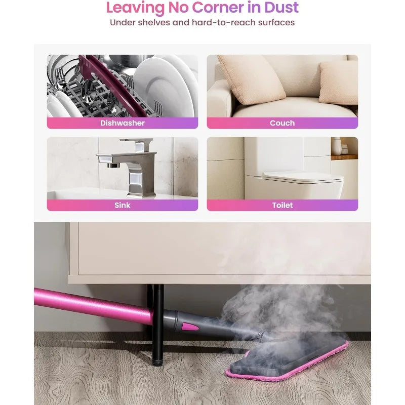 Schenley Steam Mop Cleaner with Detachable Handheld Steamer for Cleaning Hardwood, Laminate Floor, Tiles and Grout, with 7-in-1