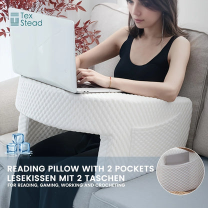 Reading Pillow for Gaming, Extra Large Arm Rest Pillow for Adult, Memory Foam Bed Rest Pillow for Reading, Working,with Rem，1 PC