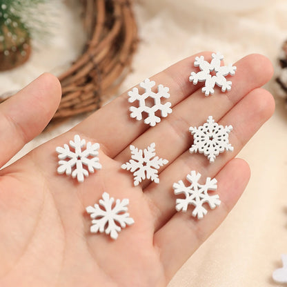 50/100PCS Wooden Snowflakes For Christmas, DIY Ornaments, Home Room Decor, Perfect For Craft Projects And Tree Decoration