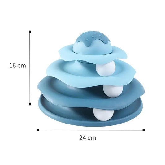 Three-Layer Cat Turntable with Ball Toy