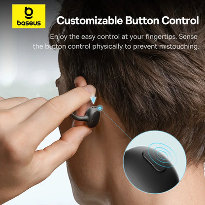Baseus Bowie MC1 Ear Clip Wireless Earphones Bluetooth 5.4 Open-Ear Headphones Clip-On Sports Earbuds  IP57 Waterproof AI-Bass