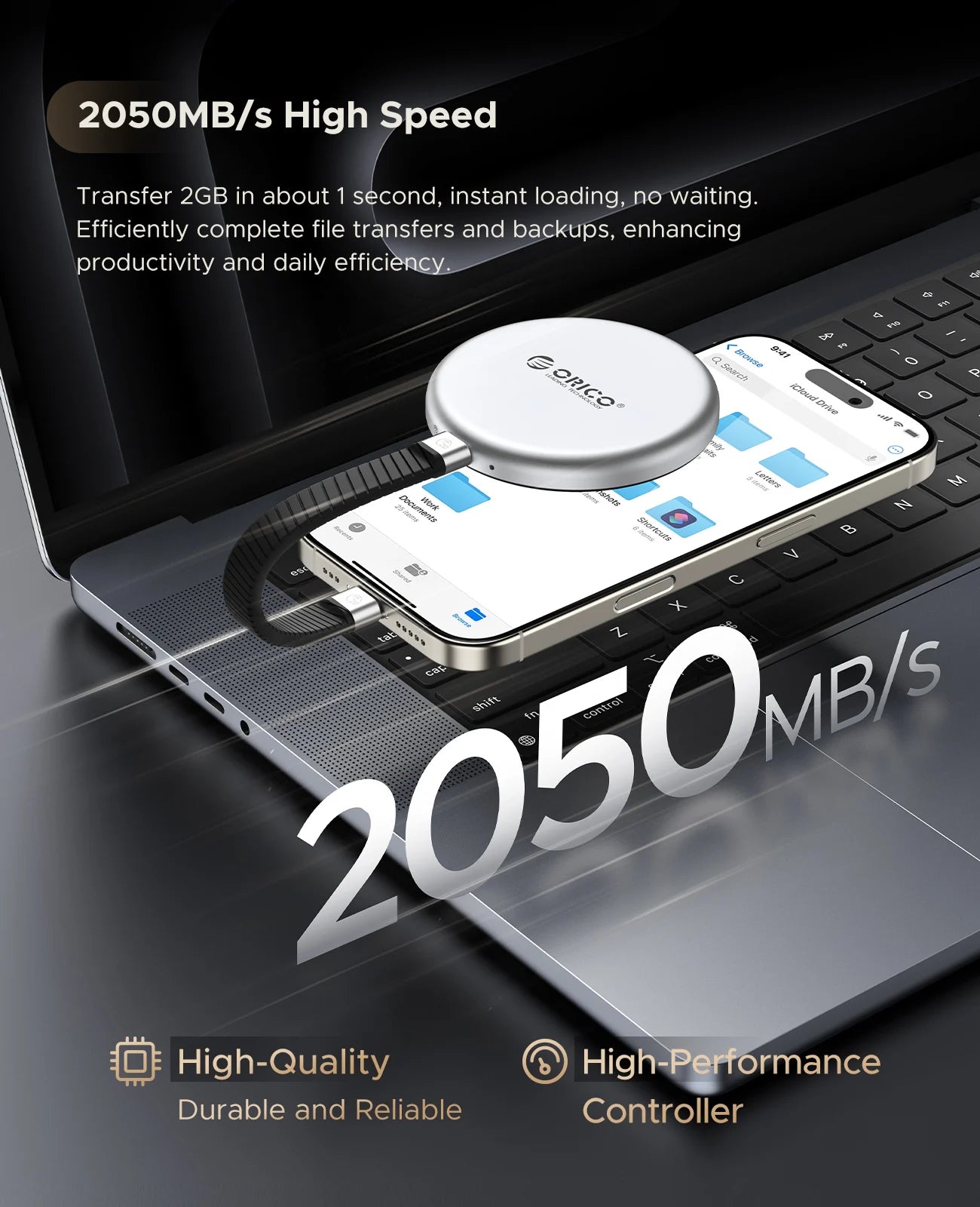 ORICO KR20Mini Magnetic External SSD for iPhone 17 16 15 Pro/Max ProRes 2000MB/s 4K ProRes HDR Record and Store