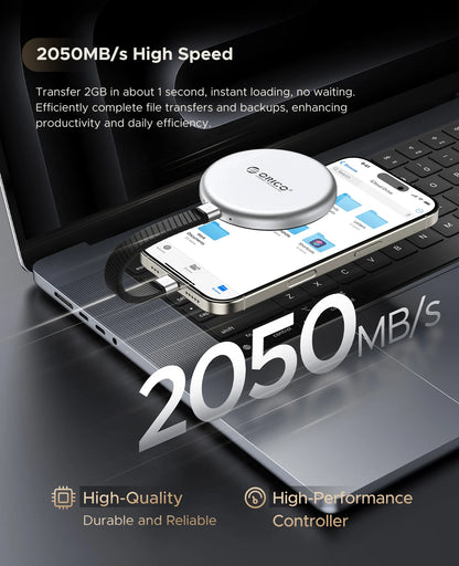 ORICO KR20Mini Magnetic External SSD for iPhone 17 16 15 Pro/Max ProRes 2000MB/s 4K ProRes HDR Record and Store