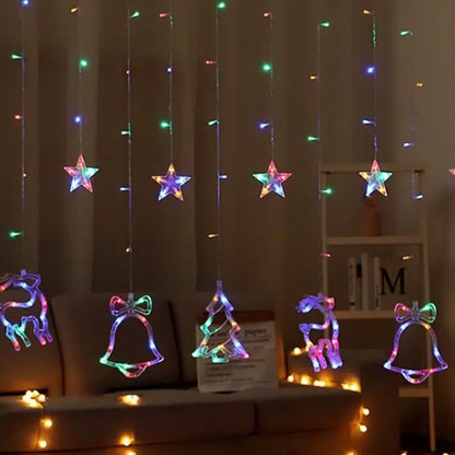 LED Christmas Garland String Lights Fairy Curtain Light For Home New Year Party Wedding Holiday Decor