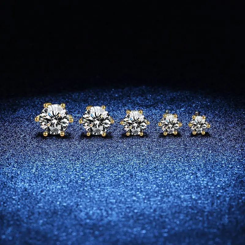Moissanite Earrings for Women Pass Diamond Test Pen 100%  With Certificate Ear Studs 925 Sterling Silver Fine Jewelry