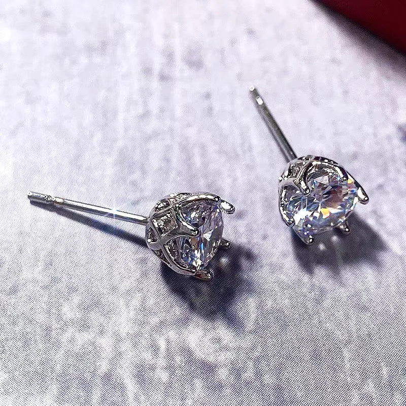 Moissanite Earrings for Women Pass Diamond Test Pen 100%  With Certificate Ear Studs 925 Sterling Silver Fine Jewelry