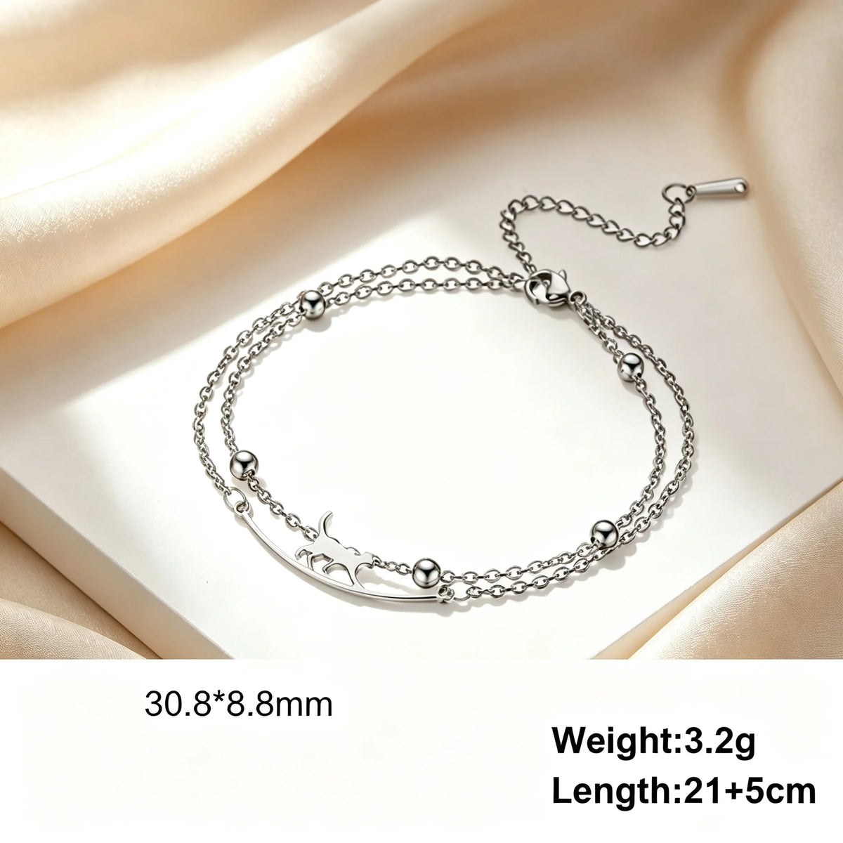 Cute Dachshund Dog Stainless Steel Bracelet for Women's Valentine's Day Commemorative Day Jewelry and Gift Wholesale