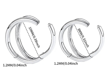 Nose Rings Hoops Double Septum Rings Cartilage Hoop Earring Piercing Nariz Open Stacked Hoop Nose Rings for Women and Men