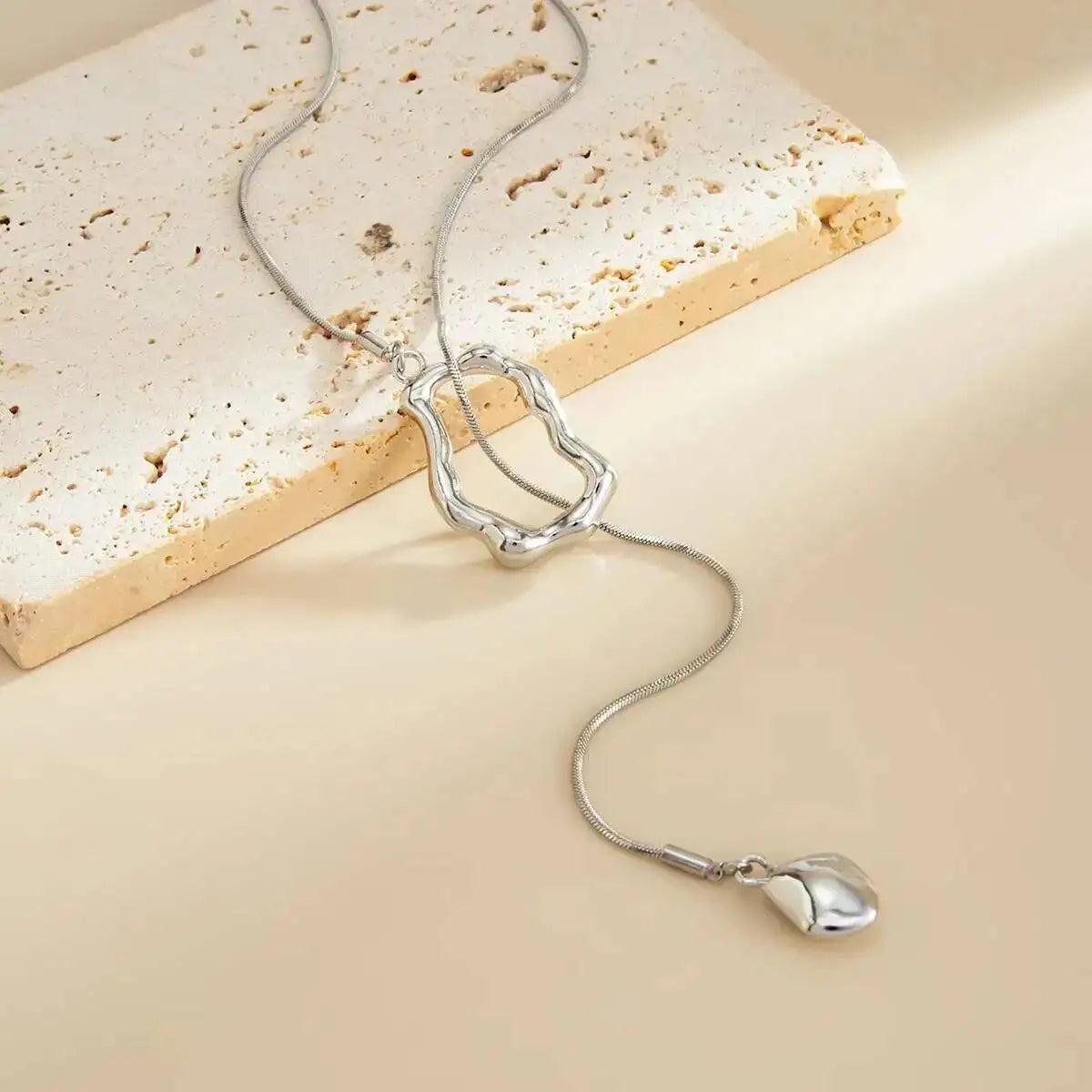 Unique Sexy Long Chain Geometric Pendant Choker Necklace for Women Vintage Adjustable Sweater Cross Chain Jewelry Gift